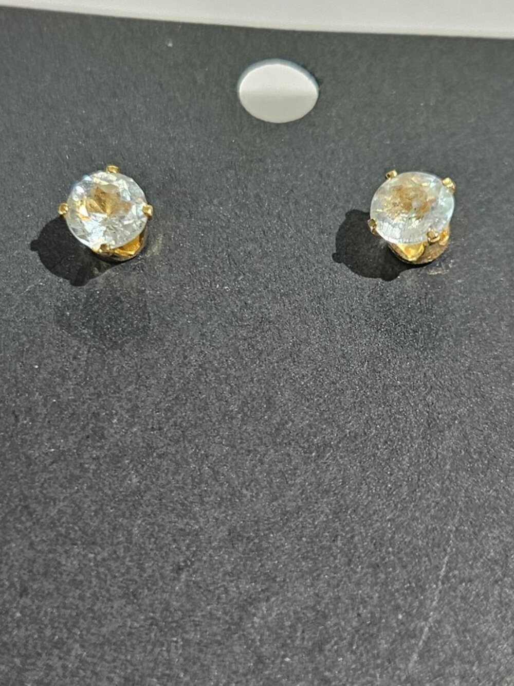 Round Clear Rhinestone Stud Earrings 0.25 inch